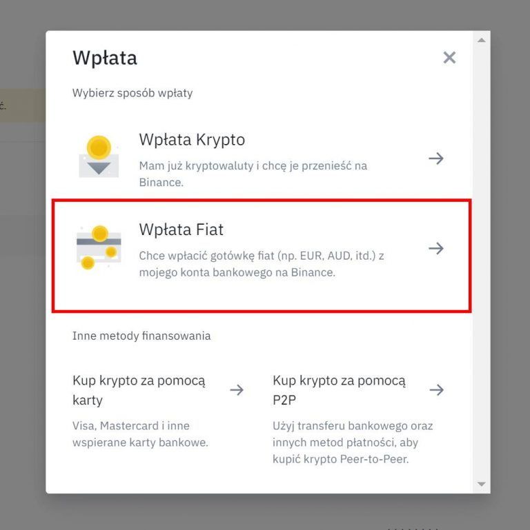jak wpłacić środki na binance