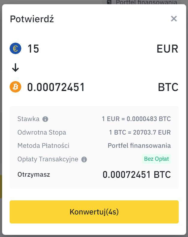 konwersja krypto na binance