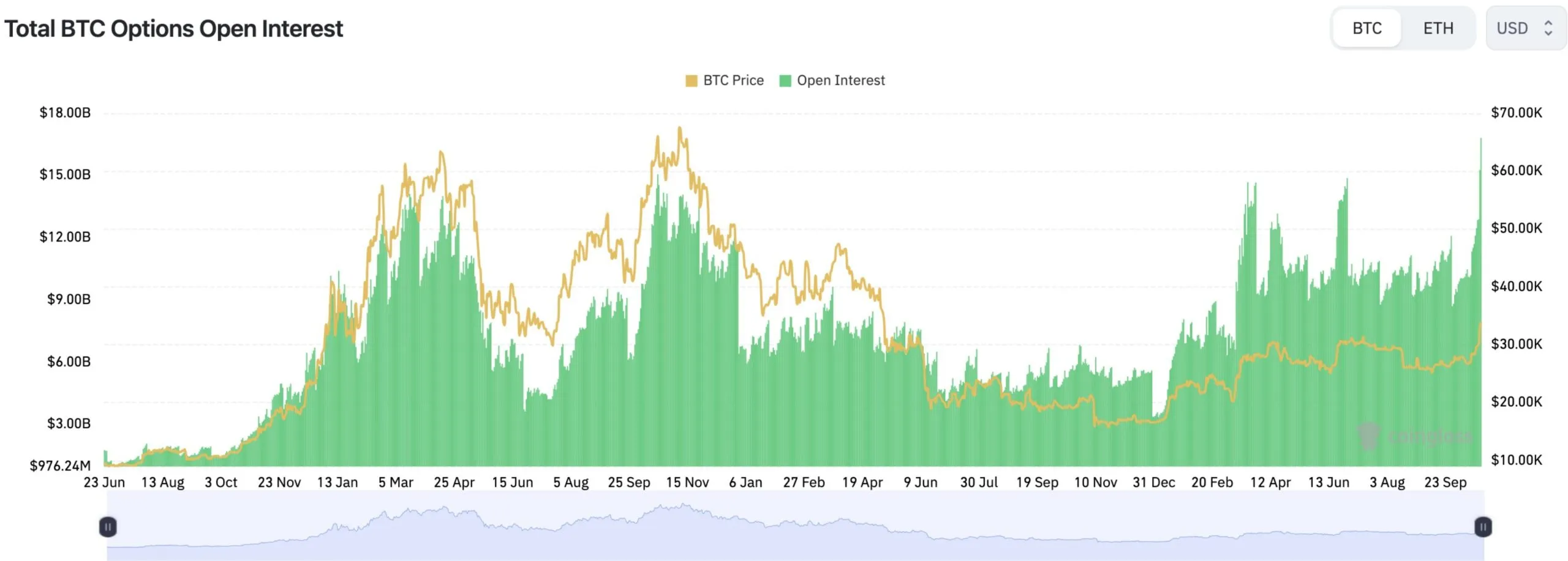 Opcje na Bitcoina - open interest