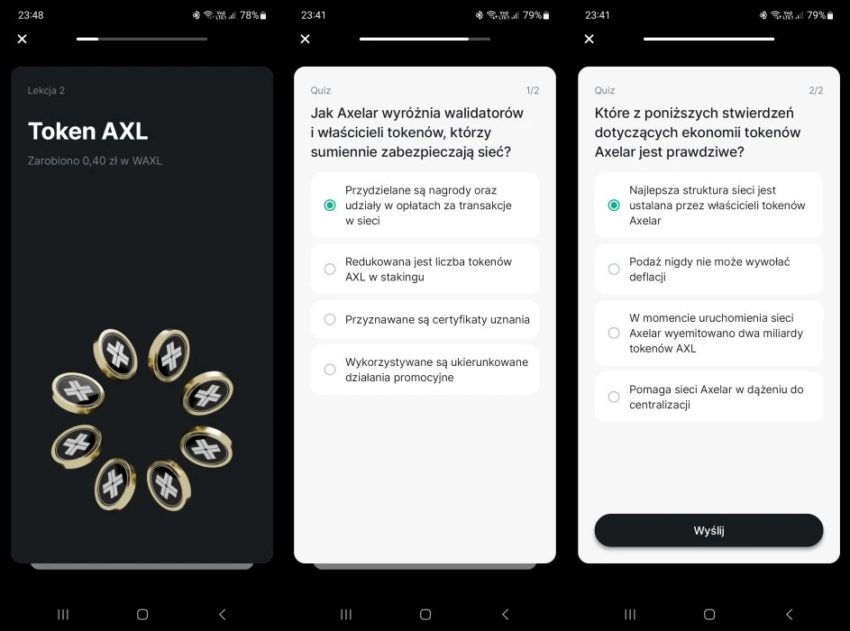 token axl quiz odpowiedzi revolut