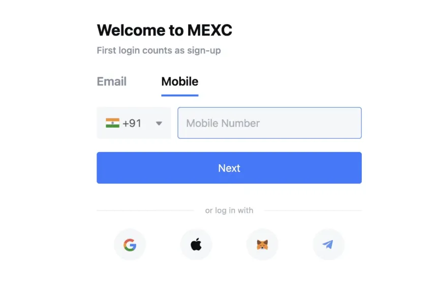 Zarejestruj się na MEXC