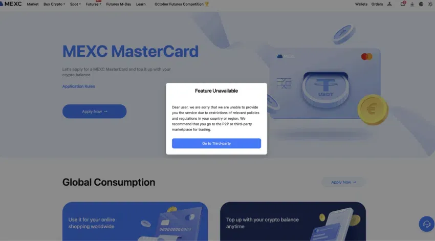 mexc karta mastercard