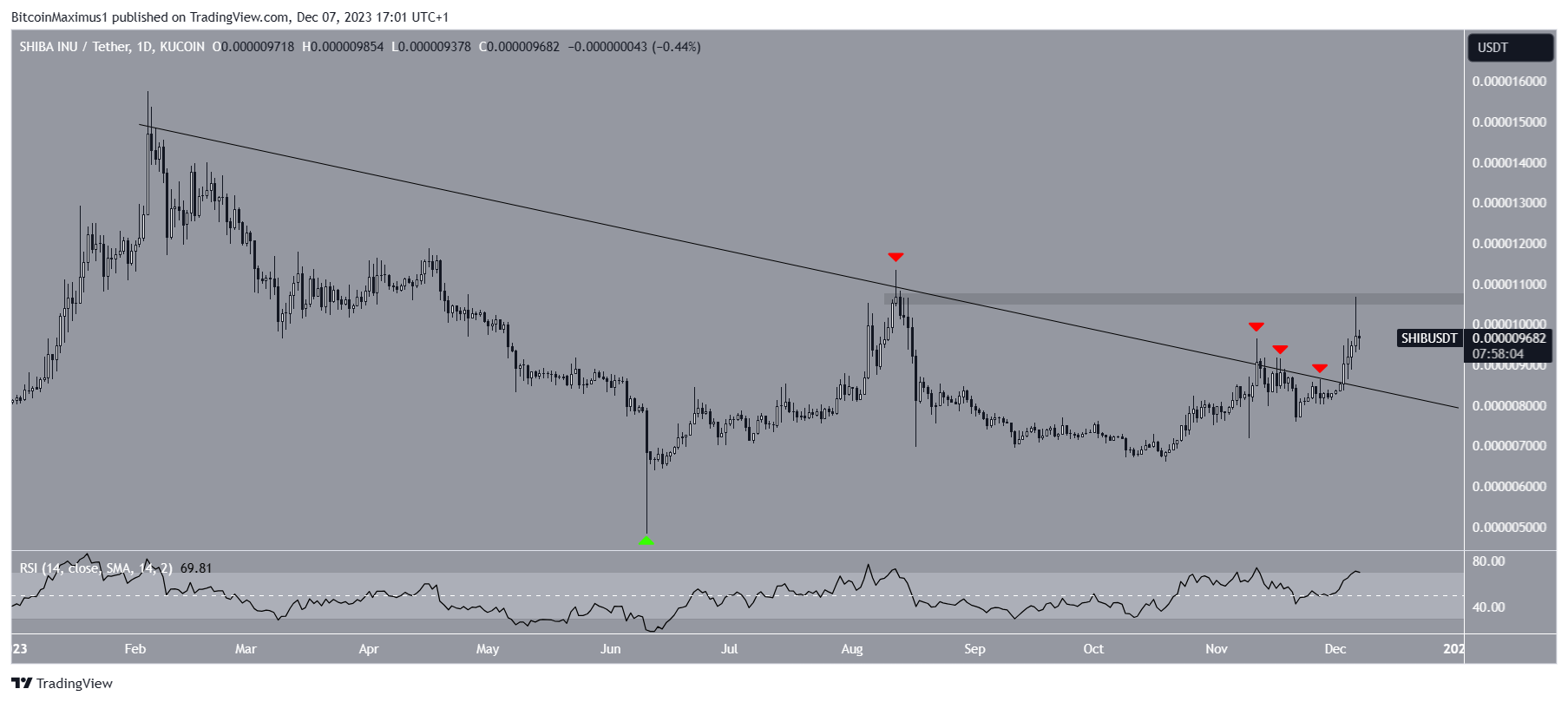 SHIB/USDT Daily Chart