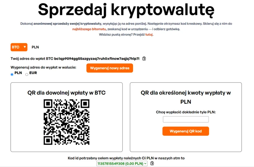 Jak sprzedać w bankomacie Bitcoin krok 6