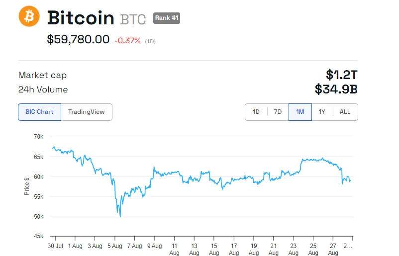 Wydajność cen Bitcoina