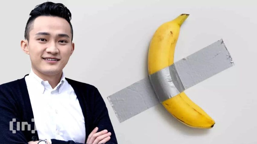 Justin Sun kupuje banana przyklejonego taśmą za 6,2 mln USD