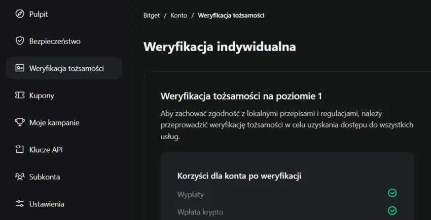 konto Bitget