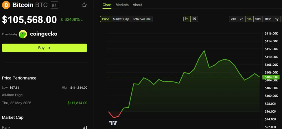 Wyniki cenowe Bitcoina (BTC)