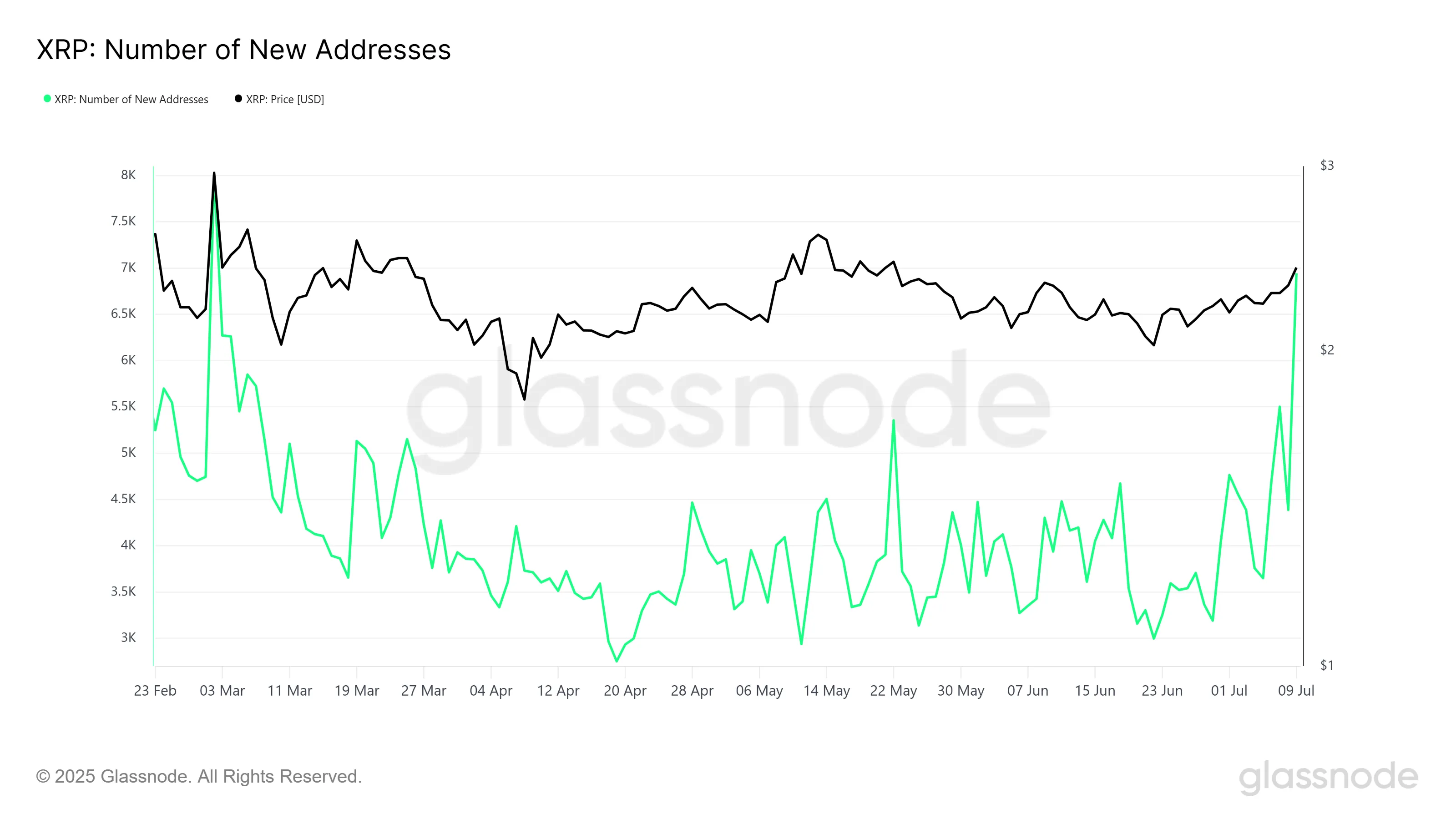 XRP New Addresses.